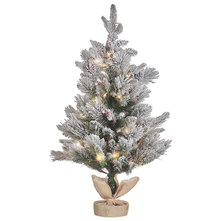 Ośnieżona sztuczna choinka świąteczna LED MALIGNE 90 cm Biały