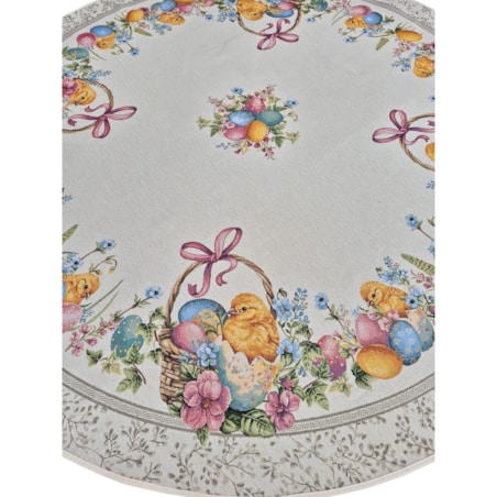 Obrus Wielkanocny 140 Cm Na Stół Ozdobny Dekoracyny Okrągły