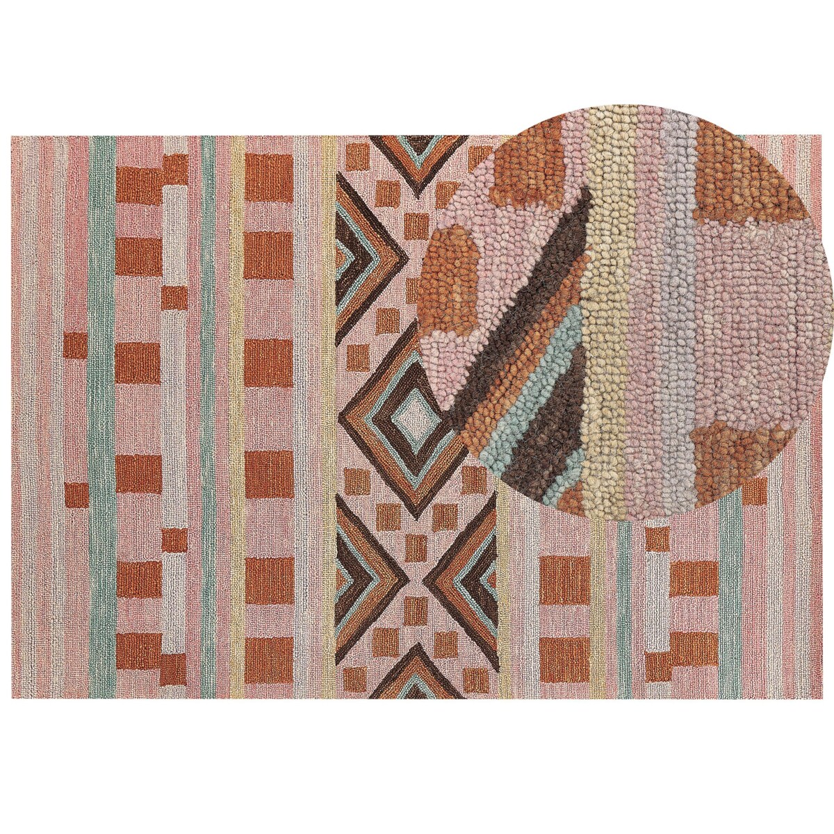 Dywan wełniany 160 x 230 cm wielokolorowy YOMRA