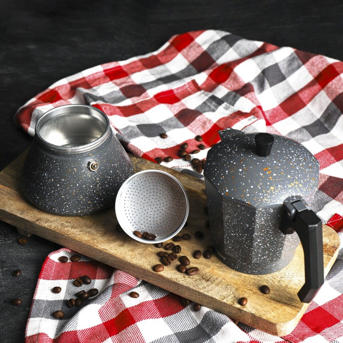 Kawiarka espresso 450ml 9 filiżanek szara KLAUSBERG