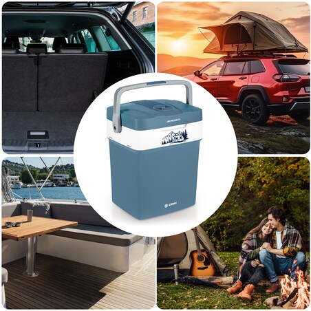 Lodówka turystyczna samochodowa 12V/230V USB funkcja grzania 29l Berdsen