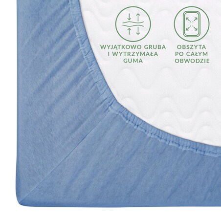 Prześcieradło jersey z gumką 160x200 kolor Niebieski