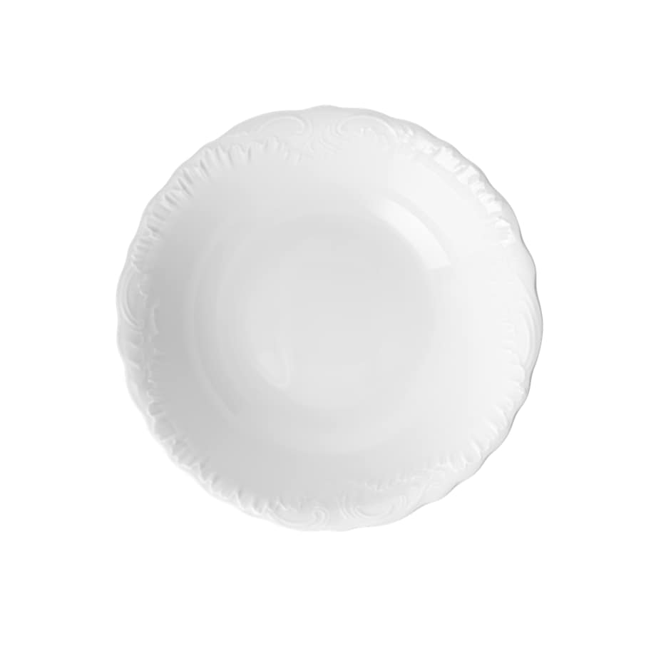 Salaterka okrągła 23 cm Rococo Maria białe 0001