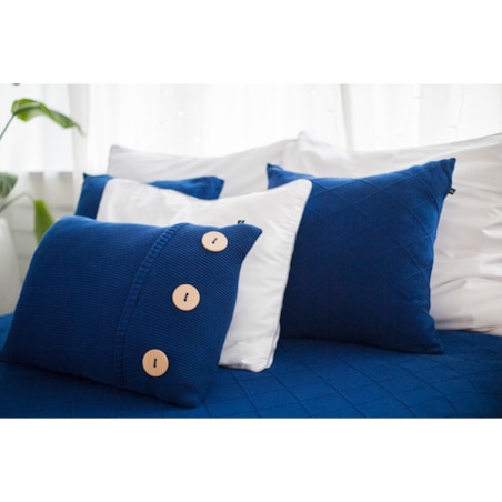 Poszewka romby kwadratowa granatowa, 50 x 50 cm, La Manta