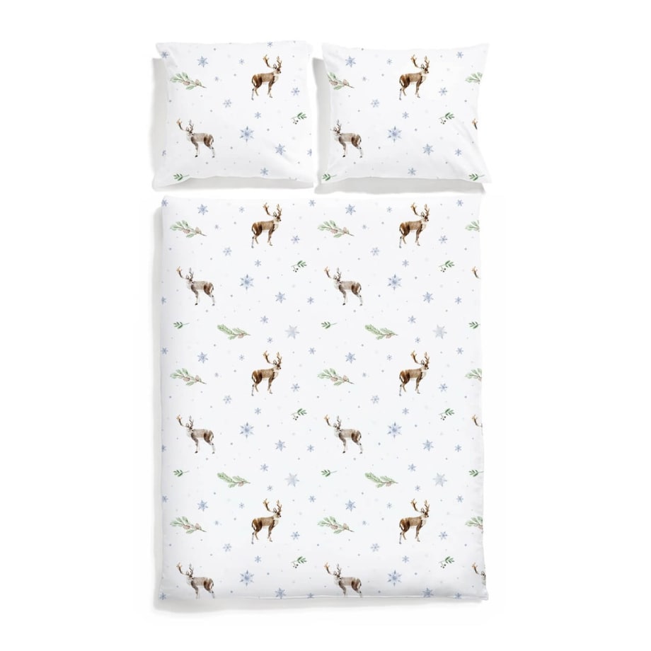 Pościel świąteczna Renifery 200/200 + 2 x 70/80 cm