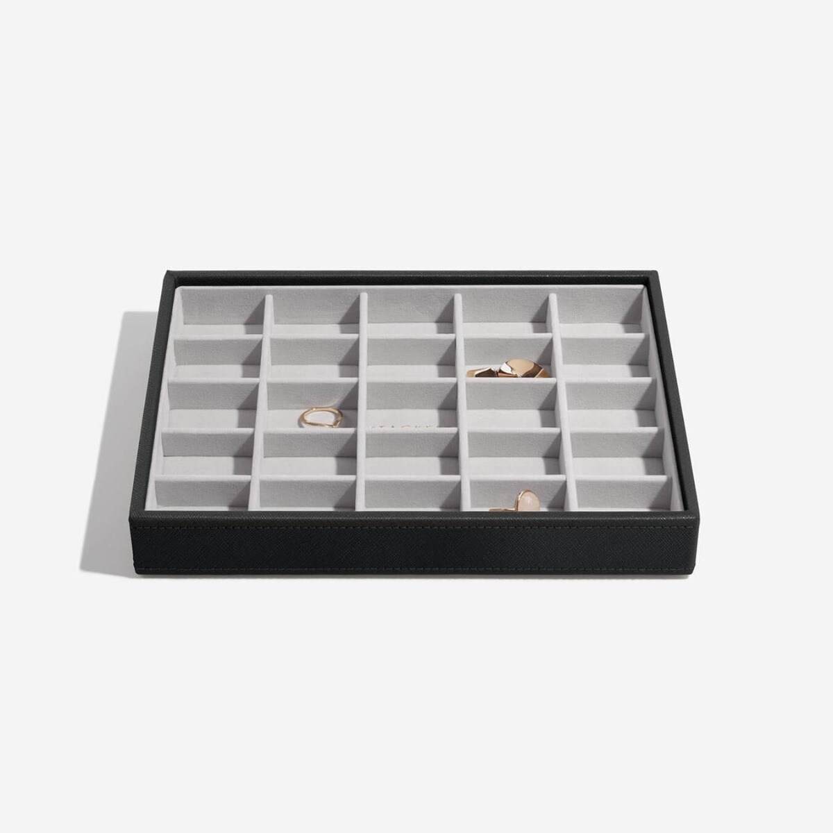 Szkatułka na biżuterię Stackers 25 komorowa classic czarna velvet