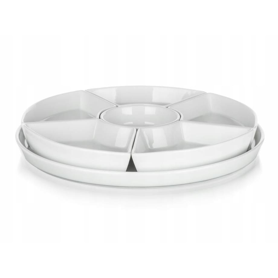 OKRĄGŁY TALERZ SALATERKA na przekąski żywność dipy orzeszki przysmaki 26 cm