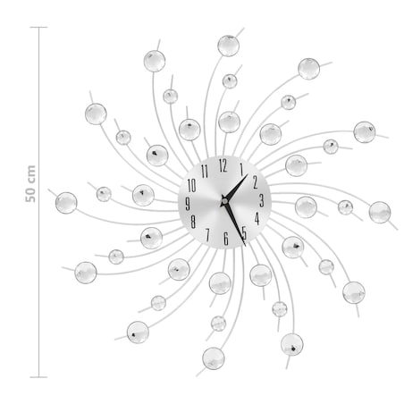 vidaXL Zegar ścienny z mechanizmem kwarcowym, nowoczesny design, 50 cm