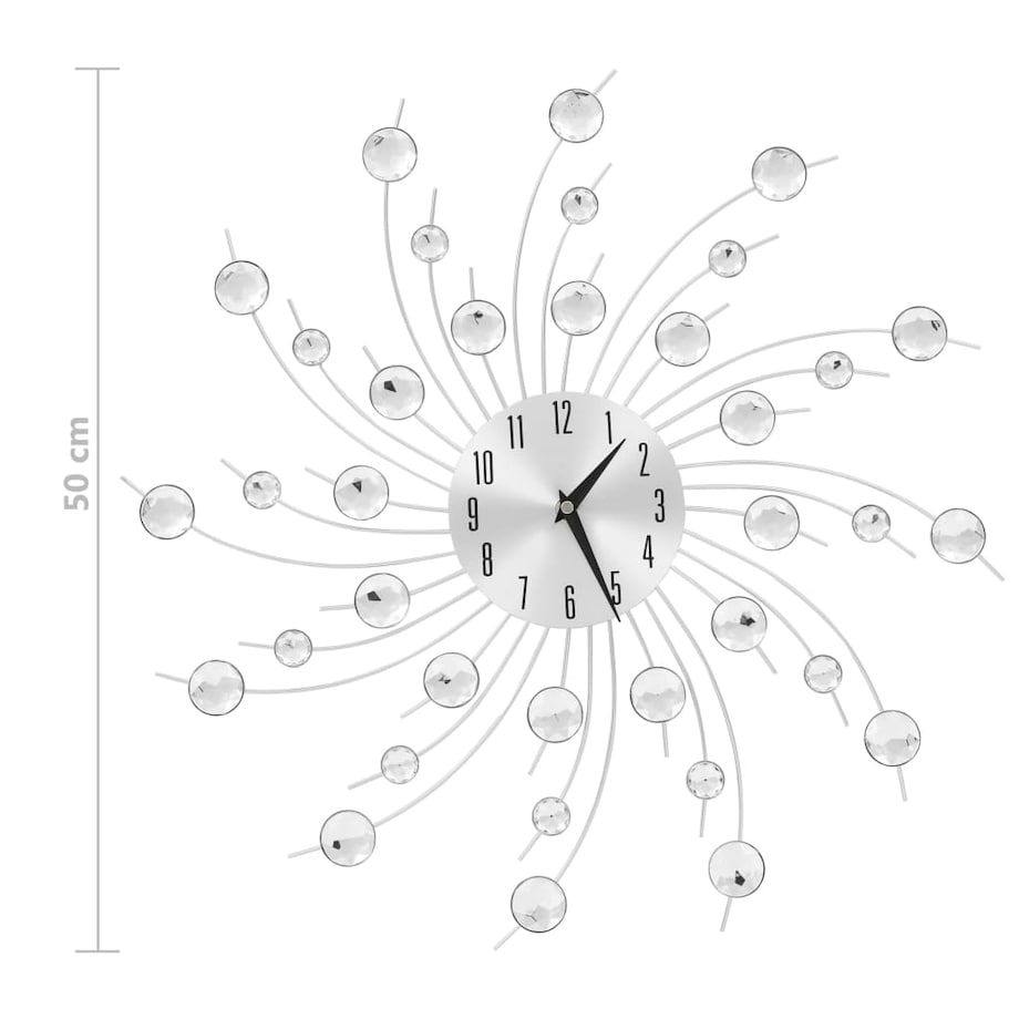 vidaXL Zegar ścienny z mechanizmem kwarcowym, nowoczesny design, 50 cm