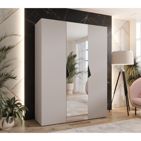 Szafa uchylna z lustrem Sandi 2 150 wys 202 cm Kaszmir + u Czarny