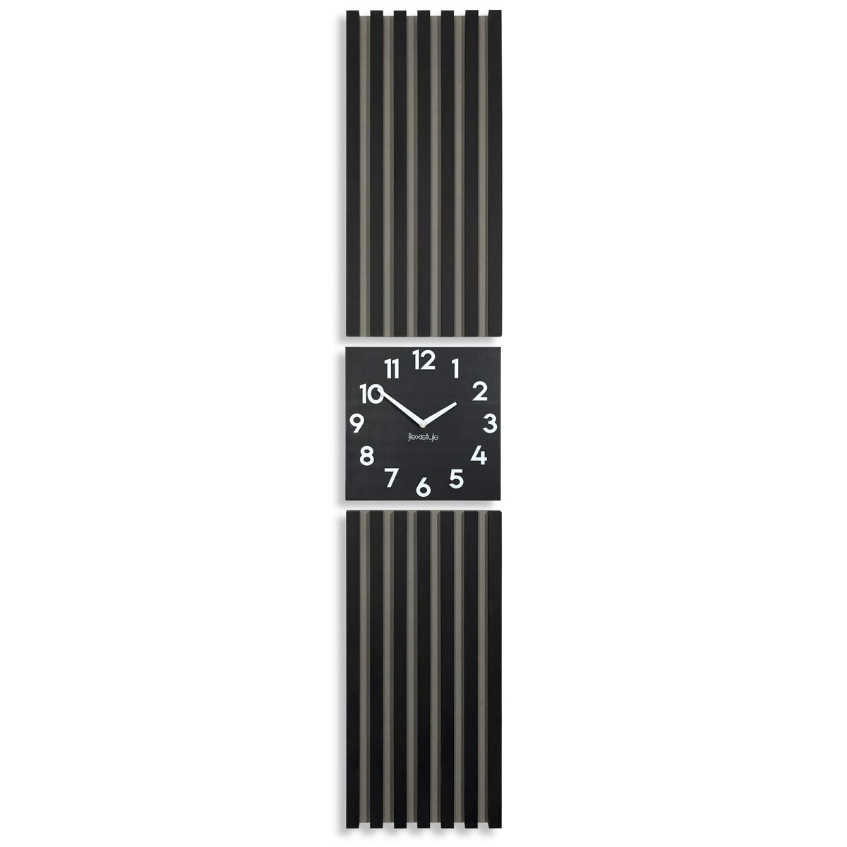 Czarny panel Zegar w Lamelach 155x30cm