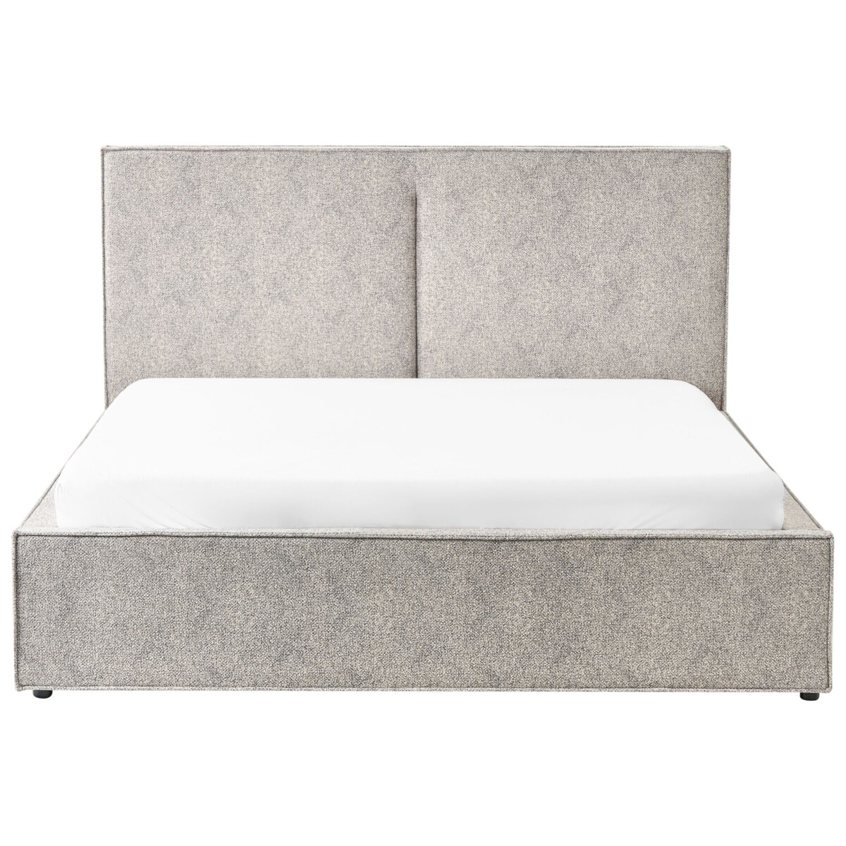 Łóżko z pojemnikiem Dzianina welurowa MOISSAC 160 x 200 cm Szary/ beżowy