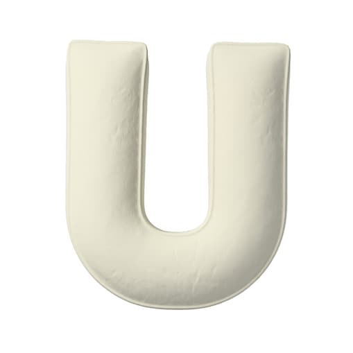 Poduszka literka U, śmietankowa biel, 35x40cm, Posh Velvet
