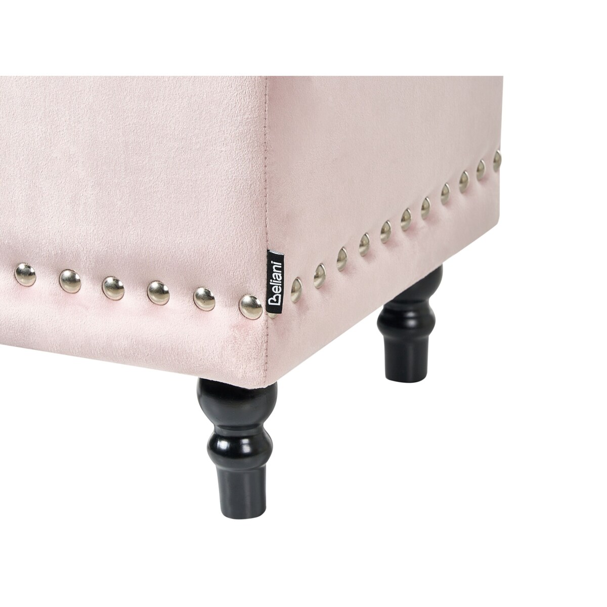 Puf ze schowkiem welurowy 37 x 37 x 40 cm różowy LORETTO