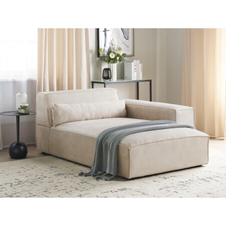 Szezlong welurowy lewostronny beżowy HELLNAR