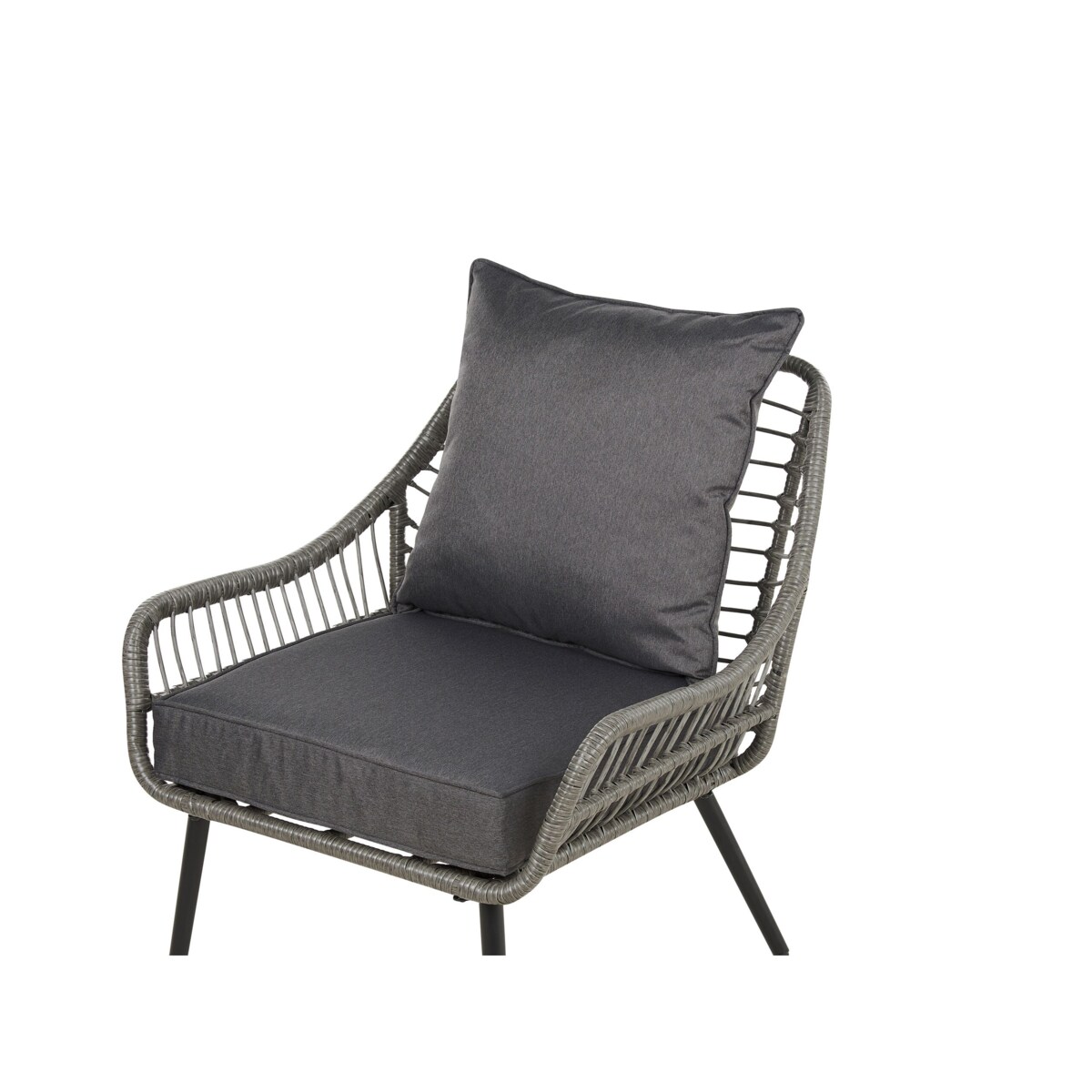 Zestaw mebli balkonowych z poduszkami LAURETO Technorattan Szary