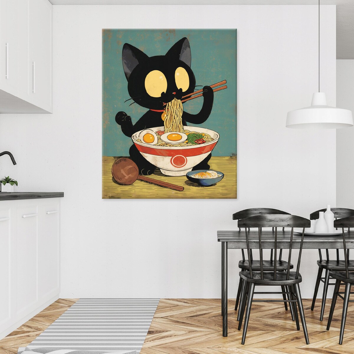 Obraz Do Sypialni Salonu Na Płótnie Kot Retro Czarny 40x60