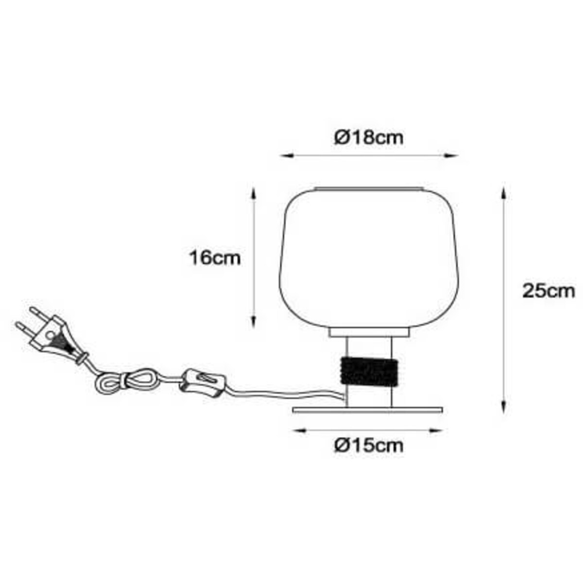 Stołowa lampka Ilona 45508/01/62 Lucide szklana czarny bursztynowy