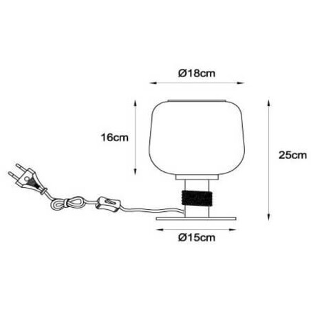 Stołowa lampka Ilona 45508/01/62 Lucide szklana czarny bursztynowy
