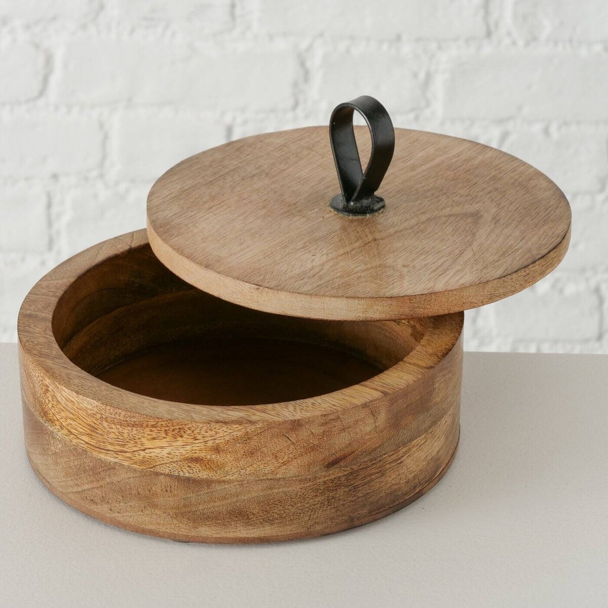 Pudełko okrągłe KABIR, drewno mango, Ø 19 cm