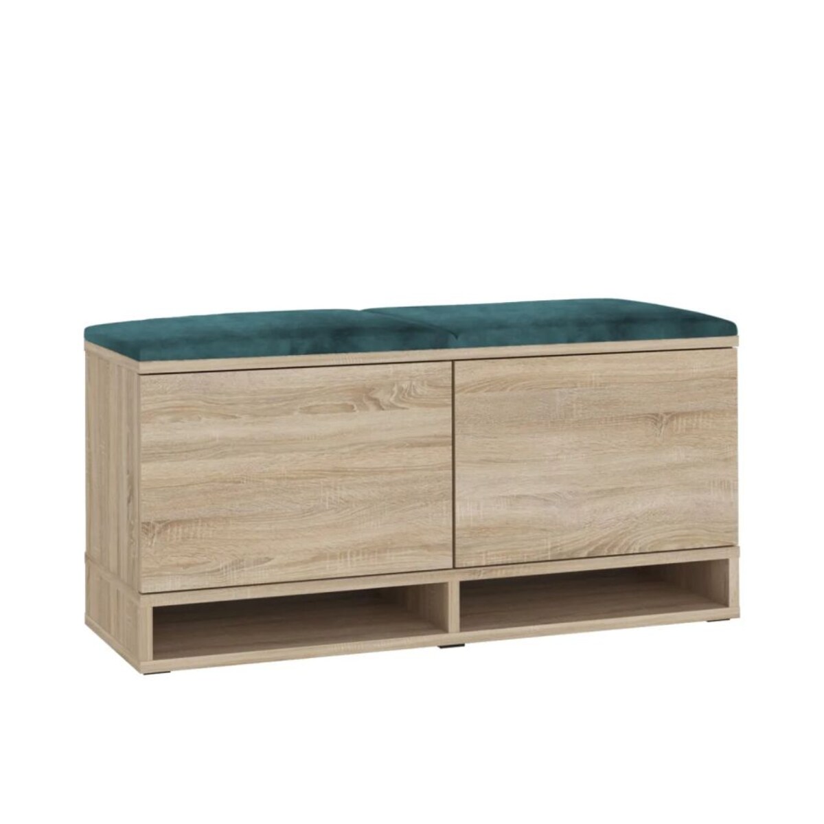 Szafka na buty z siedziskiem DUBAI dąb sonoma/zielona