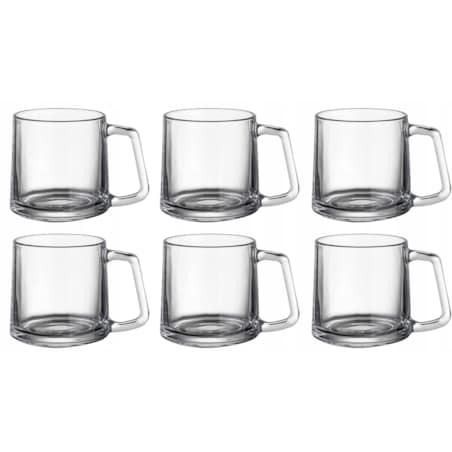 SZKLANY KUBEK szklanka gładka 6szt na kawę herbatę cappuccino 350ml komplet