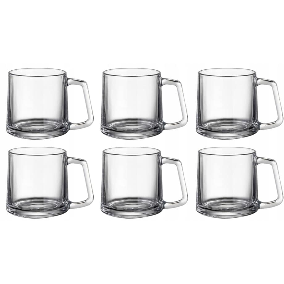 SZKLANY KUBEK szklanka gładka 6szt na kawę herbatę cappuccino 350ml komplet