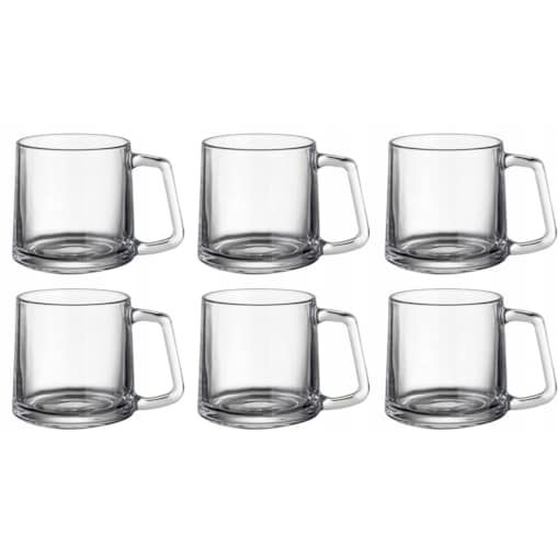 SZKLANY KUBEK szklanka gładka 6szt na kawę herbatę cappuccino 350ml komplet