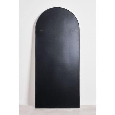 Lustro półowalne w metalowej ramie srebrne 80x180 cm Inys