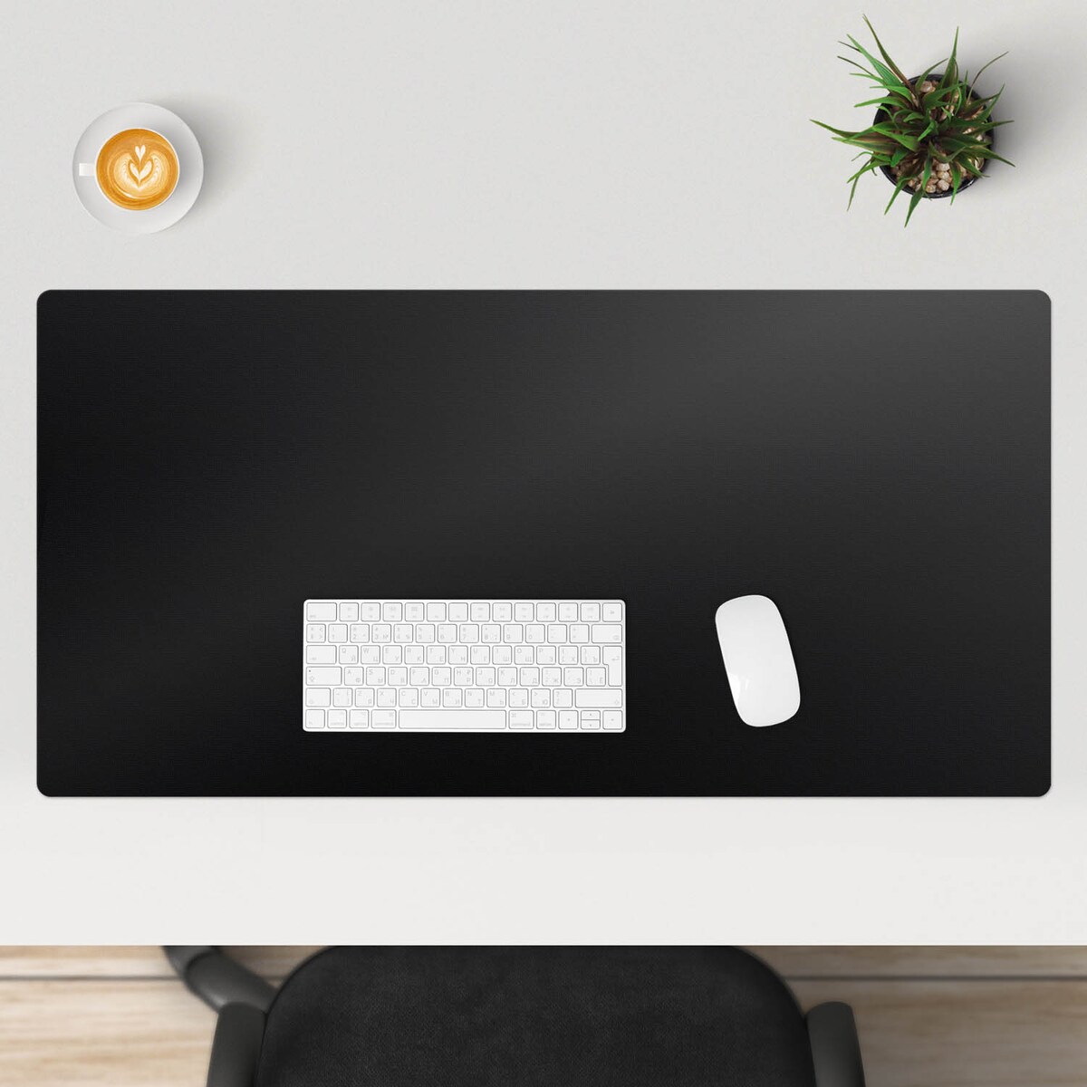 Czarna mata na biurko Kolor Ciemny grafitowy, 100x50 cm