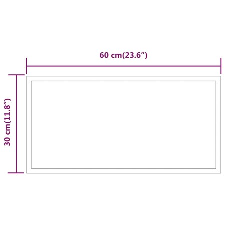vidaXL Lustro łazienkowe z LED, 30x60 cm