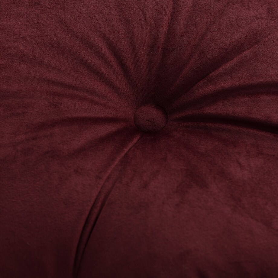 Poduszka kwadratowa Velvet z guzikiem, bordowy, 37 x 37cm, Velvet