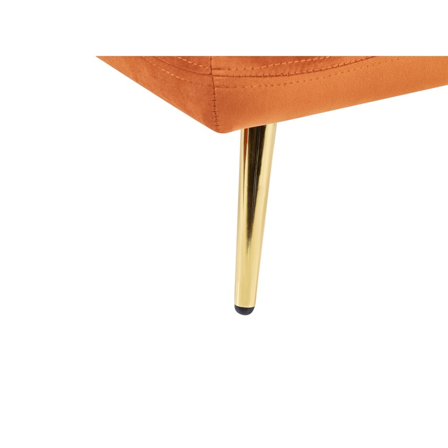 Szezlong welurowy lewostronny pomarańczowy GONESSE