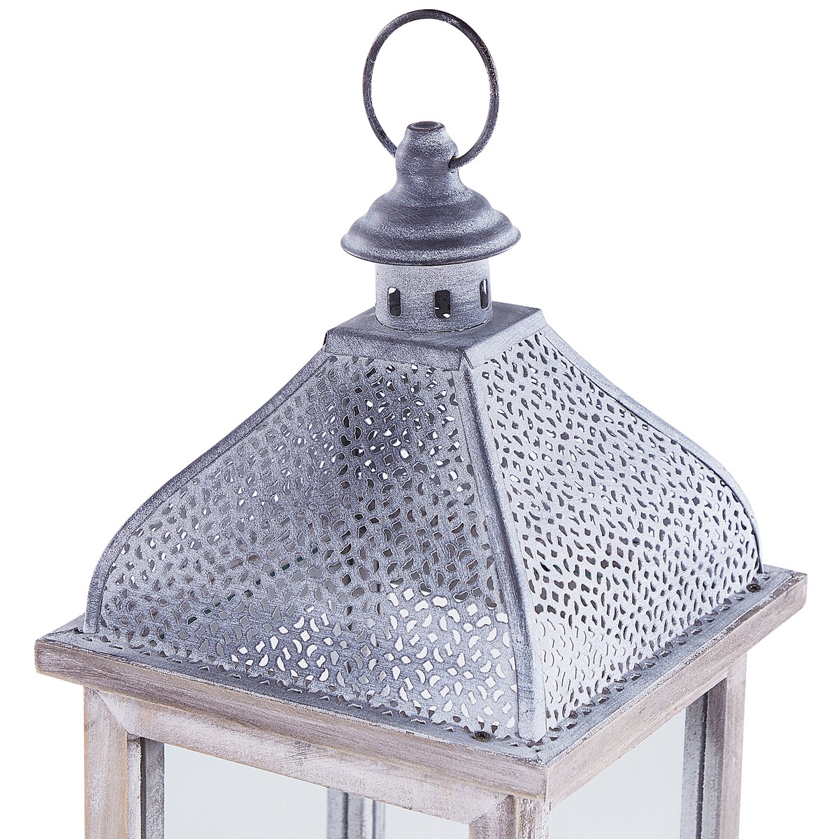 Lampion SAMAR Drewno sosnowe 47 cm Biały
