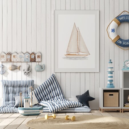 Plakat dla dzieci Jacht 40x50