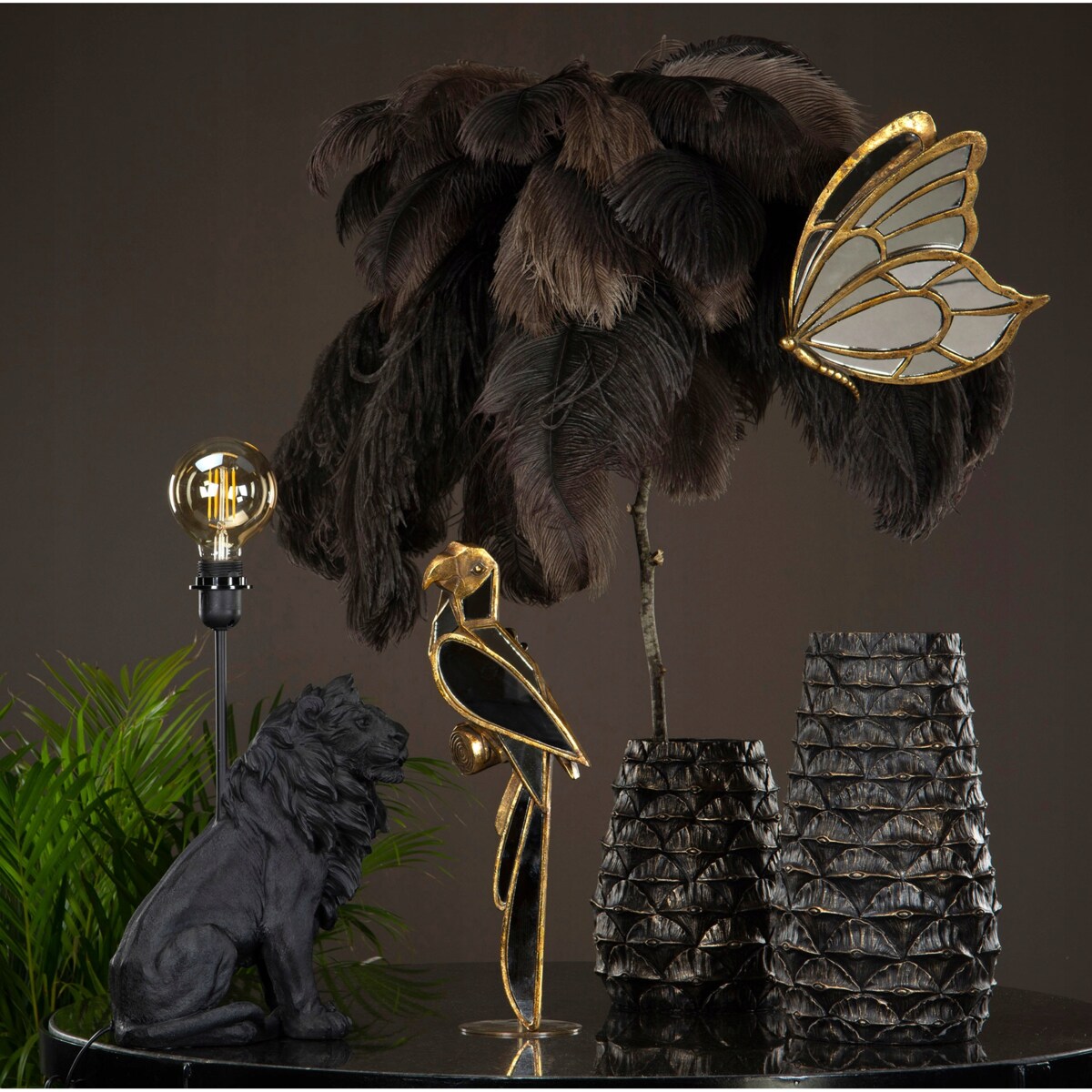 PIÓRO STRUSIE dekoracyjne KOLOR NUGATOWY 60cm