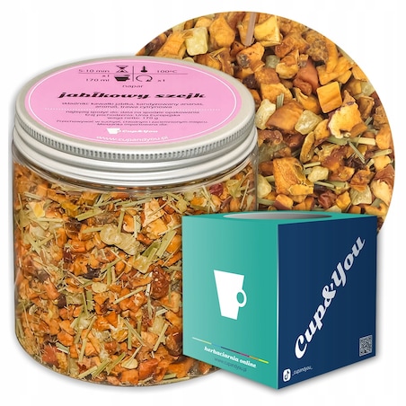 Herbata owocowa JABŁKOWY SZEJK o smaku jabłkowo-cytrusowym PREMIUM Cup&You - herbata liściasta sypana mieszanka napar susz - gotowa na prezent upominek