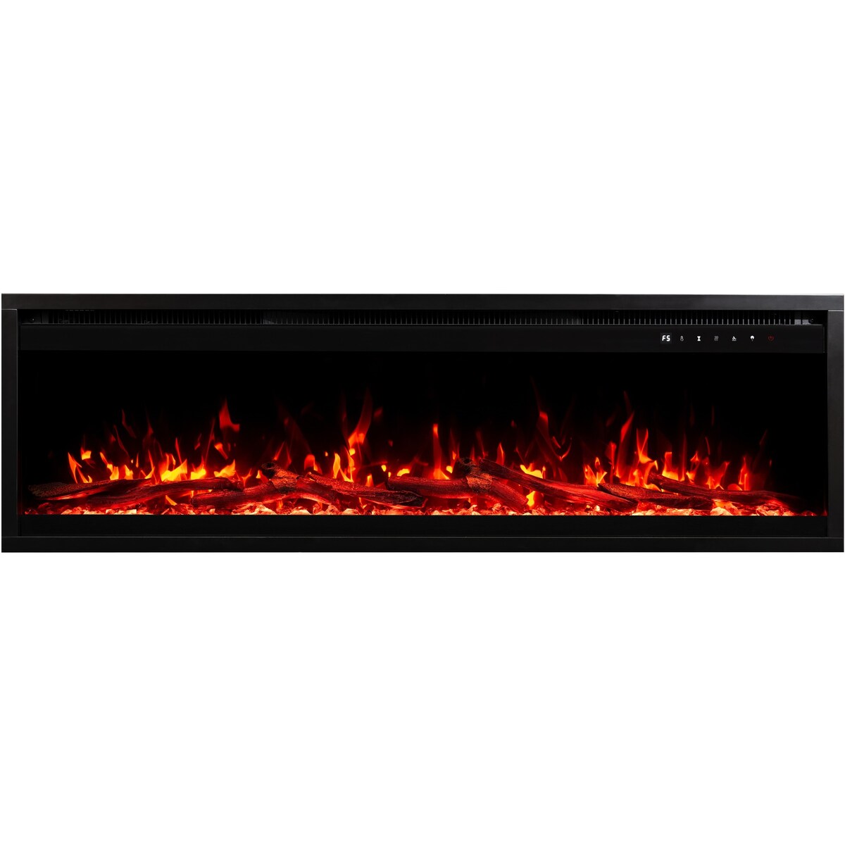 Kominek elektryczny AFLAMO Royal PRO 140 - ścienny i do zabudowy - 140x38x16 cm - kominek LED z funkcją grzania 750/1500 W