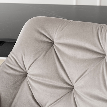 Krzesło Tapicerowane Welurowe Do Salonu Jadalni Kuchenne Szare MODESTO