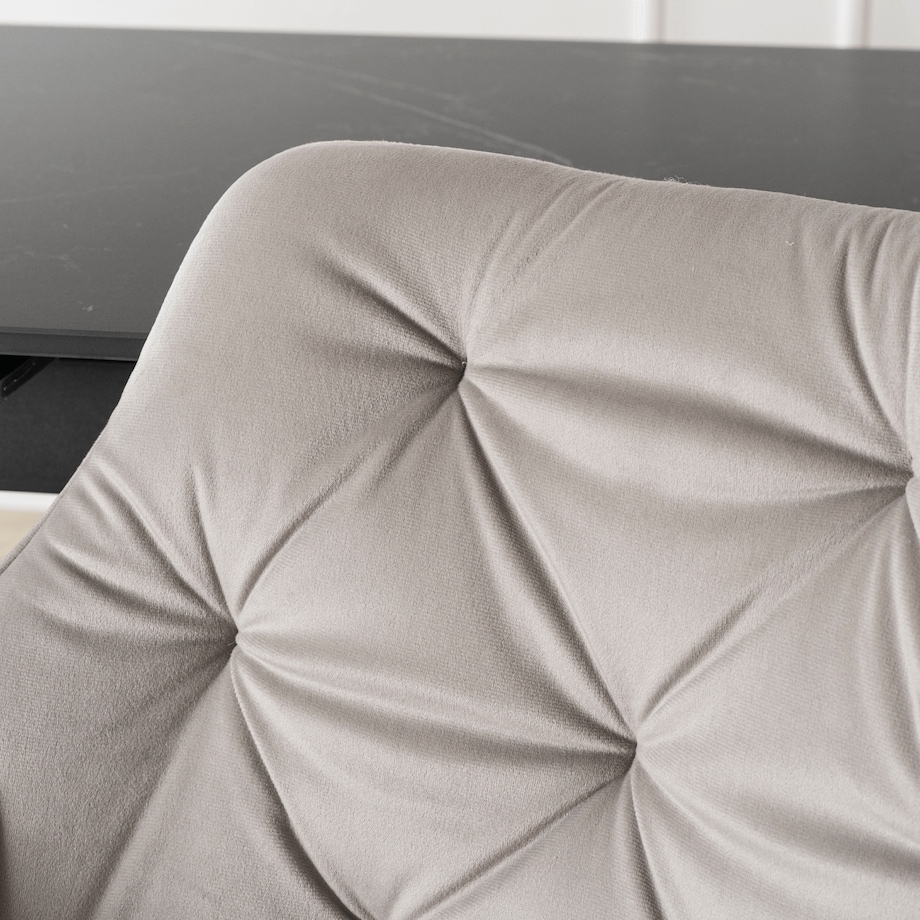 Krzesło Tapicerowane Welurowe Do Salonu Jadalni Kuchenne Szare MODESTO