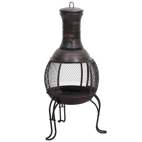 vidaXL Piecyk ogrodowy z pogrzebaczem, 39x39x90 cm, stalowy