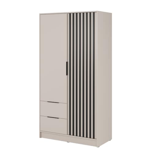 Szafa KELLY dwudrzwiowa z lamelami 105 cm - kaszmir