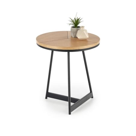 STOLIK KAWOWY Annaba S OKRĄGŁY 45x49 cm dąb/czarny z MDF-u