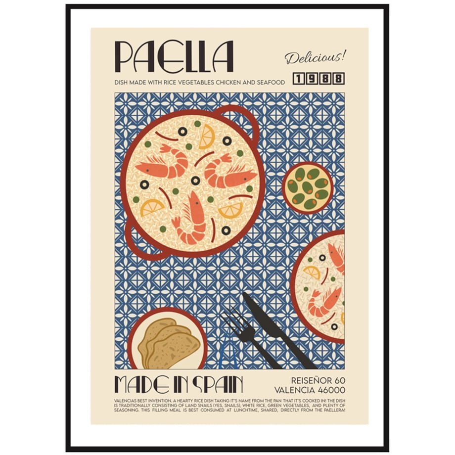 Poster Story, Plakat, Obraz - Paella, wymiary 60 x 84 cm
