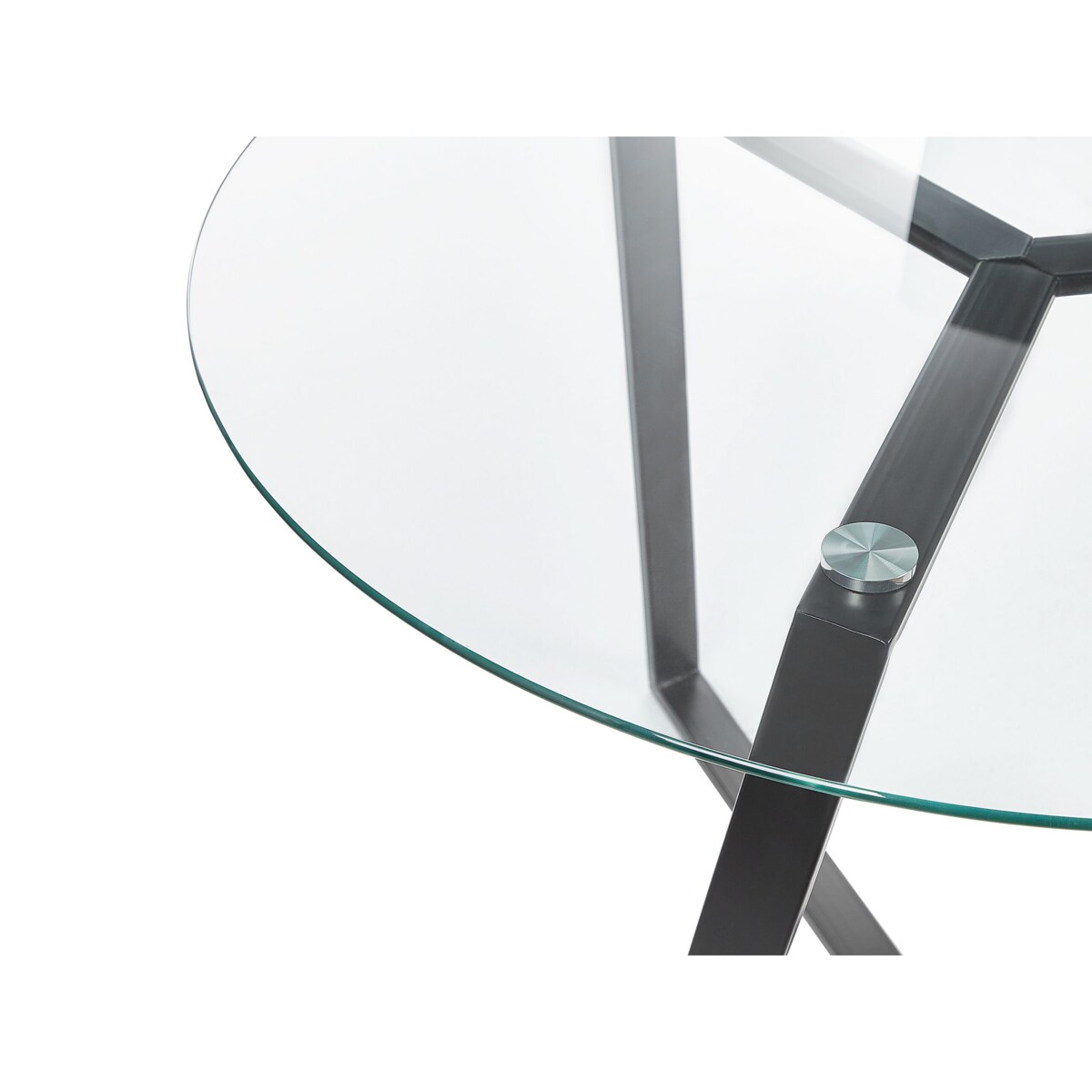 Stół do jadalni szklany okrągły ⌀ 100 cm czarny KEBRI