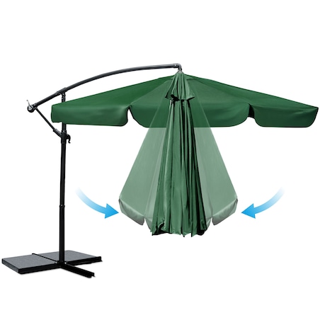 Parasol ogrodowy składany z wysięgnikiem pokrowiec 6 segmentów ø 350cm Plonos