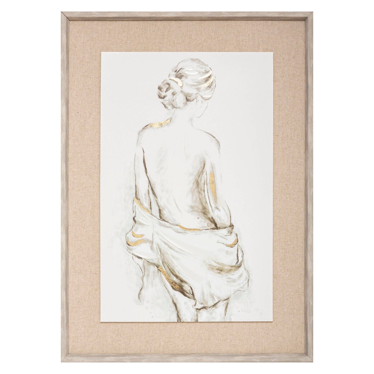 Plakat w ramie, motyw kobiecej sylwetki, 73 x 53 cm