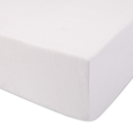 Prześcieradło z bawełny jersey z gumką 140x200 kolor biały PREMIUM