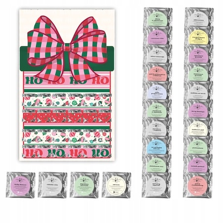 MAXI Kalendarz Adwentowy z herbatą Christmas Countdown - 24 różne saszetki z herbacianym suszem, prezent, upominek, podarunek na Mikołaja Mikołajki Święta