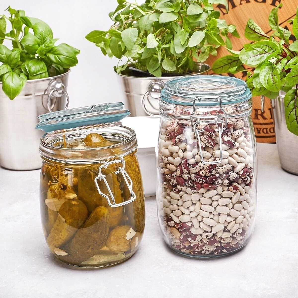 SZKLANY SŁOIK pojemnik kuchenny WEK klips na przetwory ogórki dżem 1,5 L